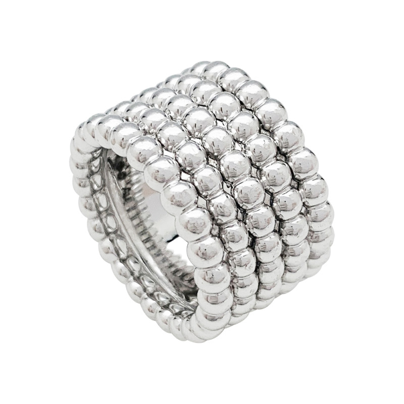 Van Cleef & Arpels white gold ring, "Perlée" collection.