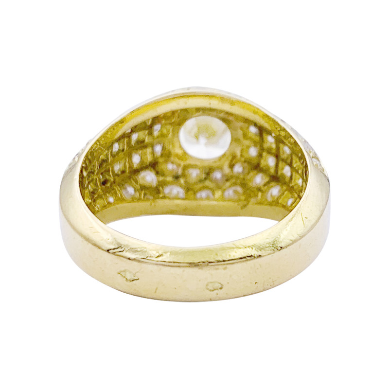 Bague or jaune, diamants.