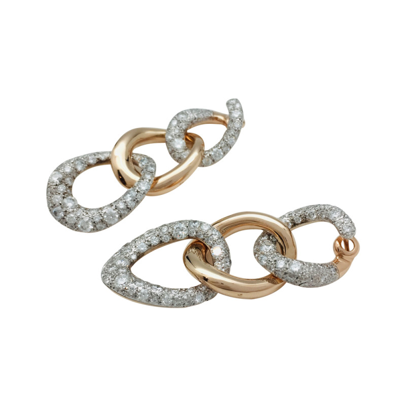 Pomellato diamonds, gold, silver earrings, "Tango" collection.