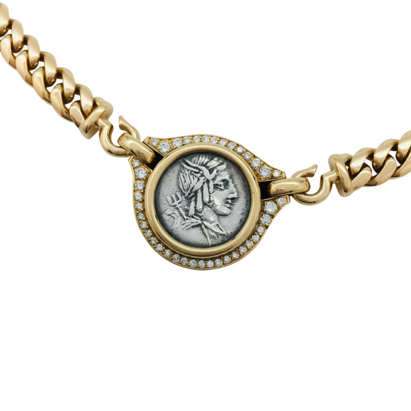 Yellow gold Bulgari necklace 