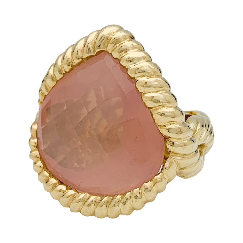 Vintage gold and pink quartz ring.