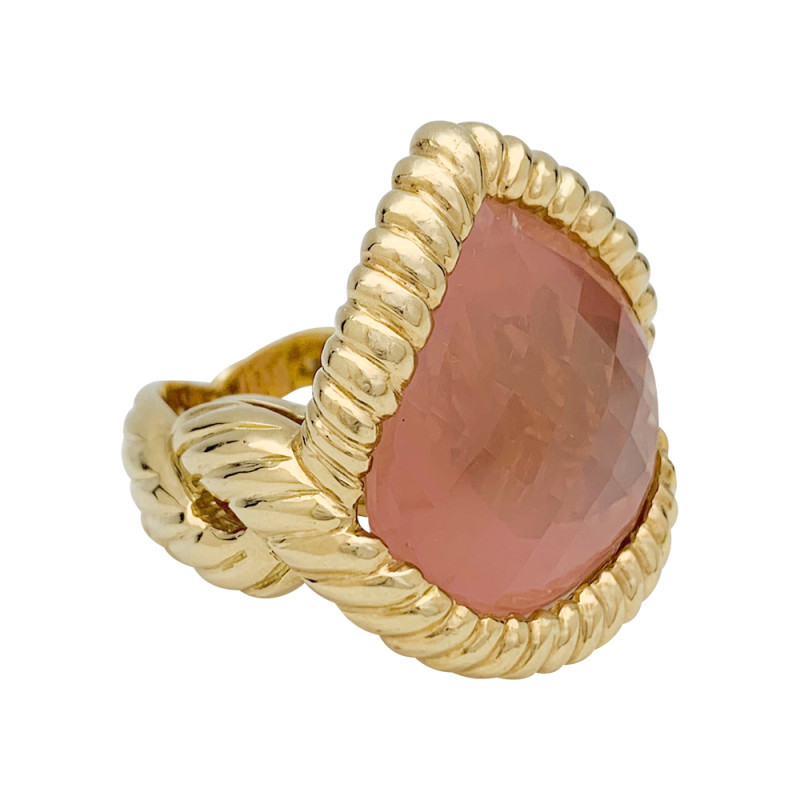 Vintage gold and pink quartz ring.