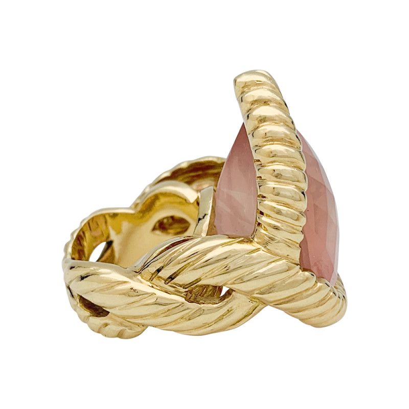 Vintage gold and pink quartz ring.