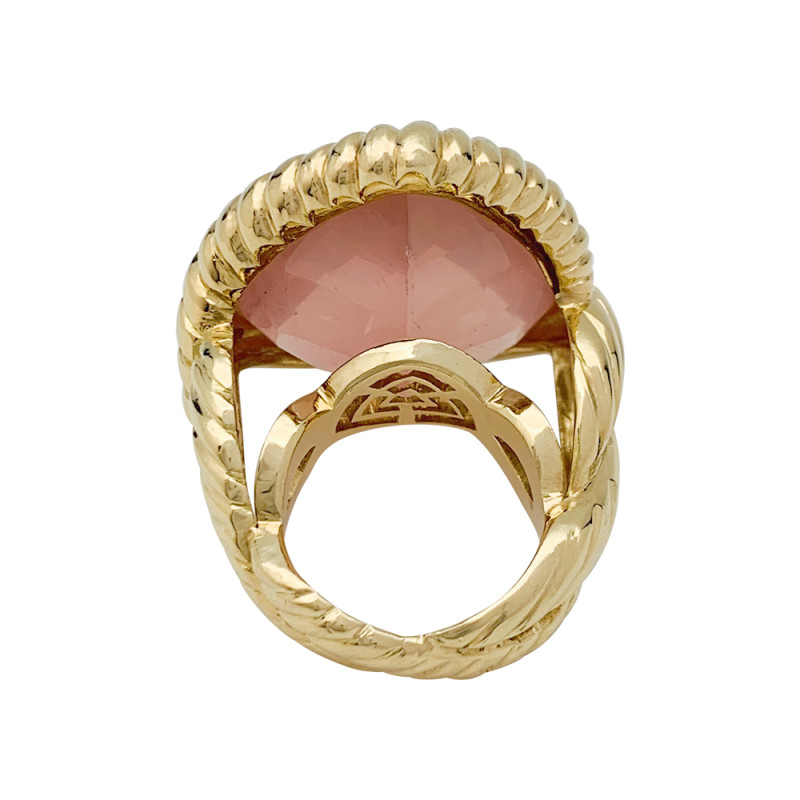 Vintage gold and pink quartz ring.