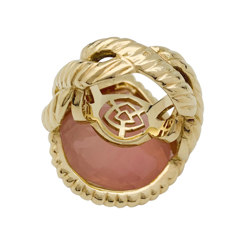 Vintage gold and pink quartz ring.