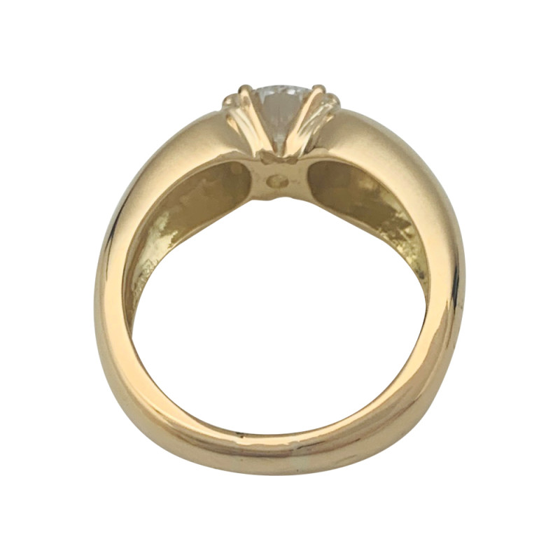 Bague jonc or jaune, diamant.