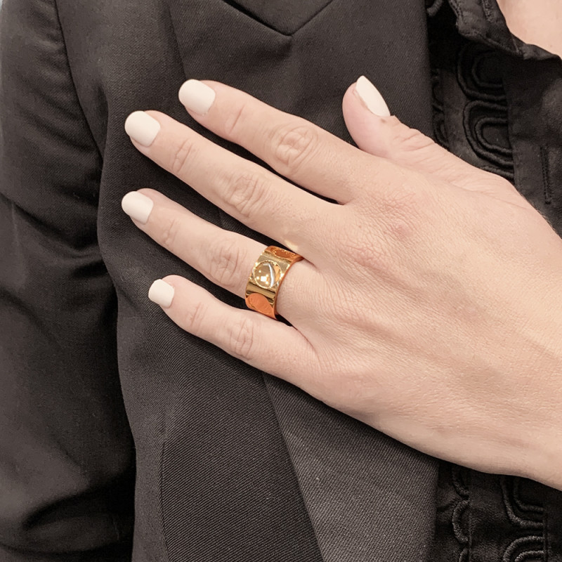 Louis Vuitton Empreinte Ring, Yellow Gold 2023-24FW, Gold, 53