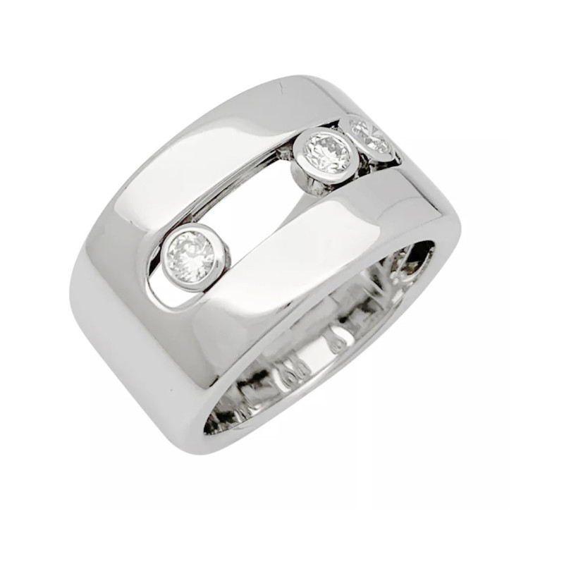 Messika white gold ring, "Move" collection.