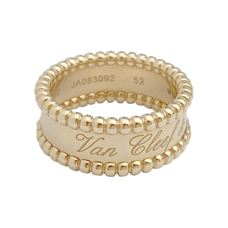 Van Cleef & Arpels Perlée Signature Ring 18k Rose Gold sz 51
