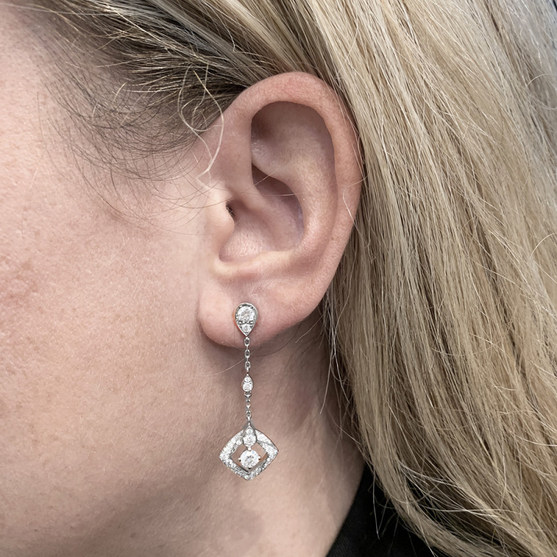 Joséphine Ronde d'Aigrettes earrings White Gold - 084377 - Chaumet