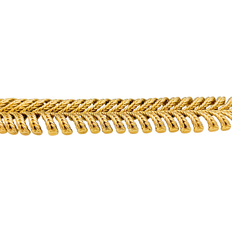 Yellow gold Boucheron feather bracelet. 17