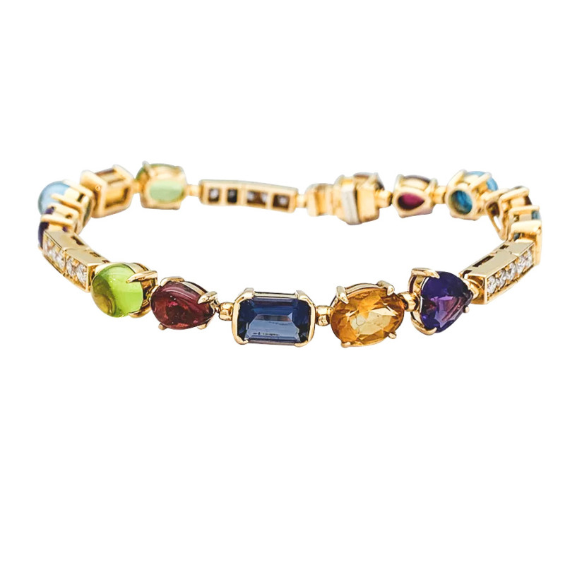 Bulgari gold and multi-gems bracelet, 