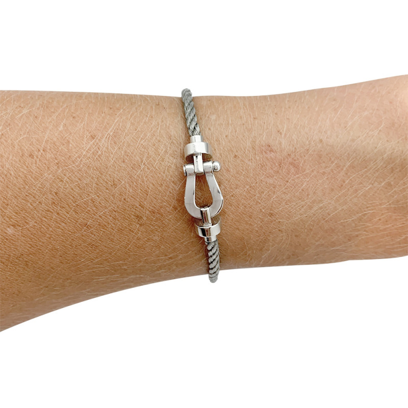 Force 10 Bracelet by Fred, White Gold and Stainless Steel