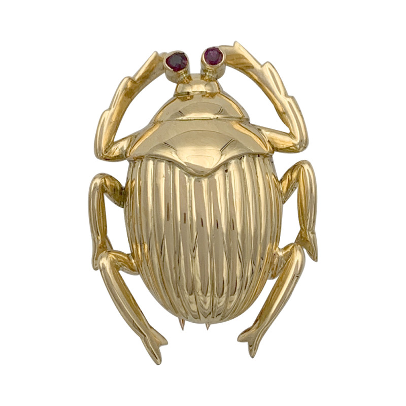 Vintage Beetle gold brooch.