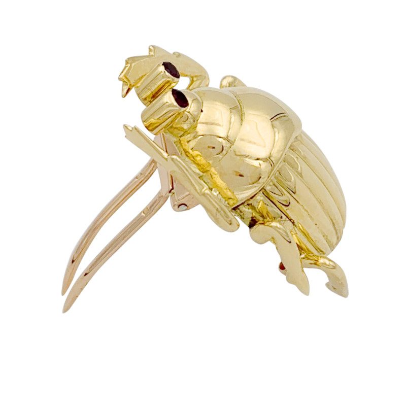 Vintage Beetle gold brooch.