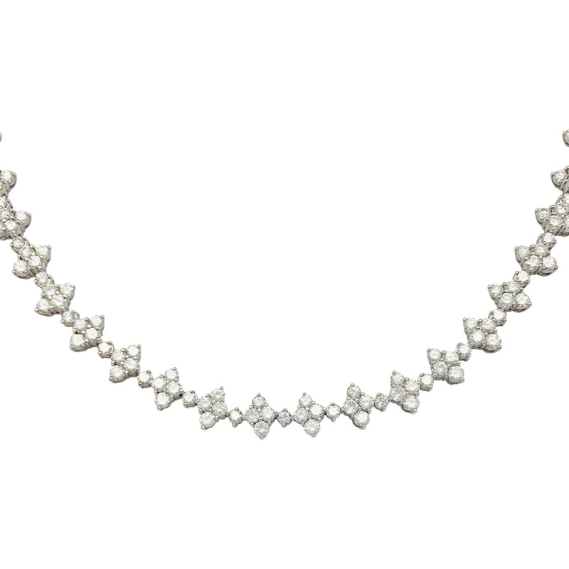 Collier diamant, Fleur Mille&un grains