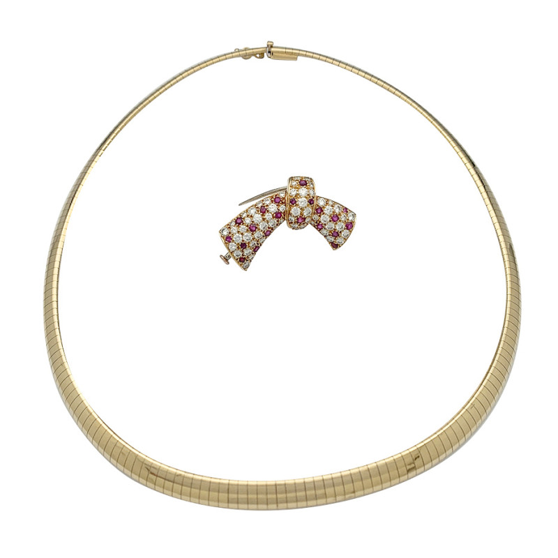 VAN CLEEF & ARPELS COLLIER 'ZIP' TRANSFORMABLE RUBIS ET DIAMANTS