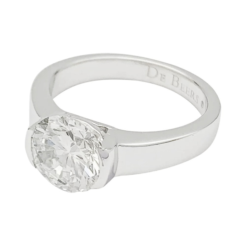 Solitaire en platine, diamant 1,82 carat.